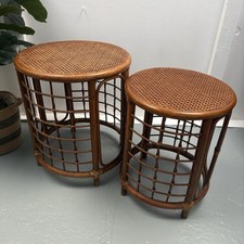 Two Vintage 1970s Boho Rattan