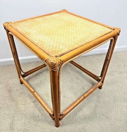 Vintage rattan side table - vintage,