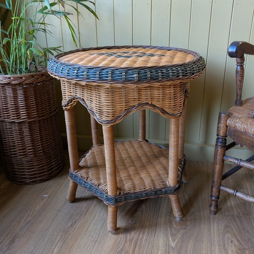 Vintage rattan and bamboo side - vintage,