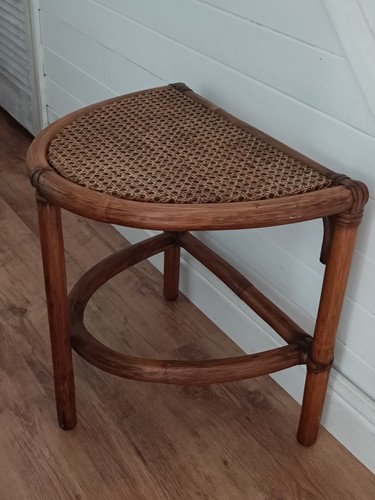 Vintage rattan cane demi - rattan, demi-lune