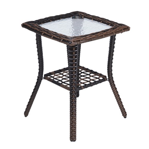 Outdoor wicker side table - wicker,