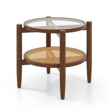 Costway 2-Tier PE Rattan Round