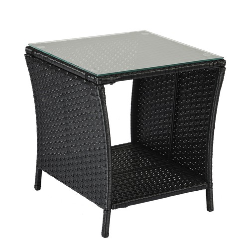 Wicker patio side table - side,