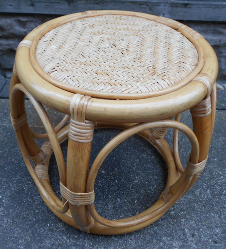 Mcm round bamboo rattan side - mcm,