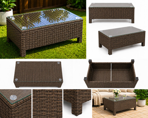 Rattan rectangular coffee - rattan,