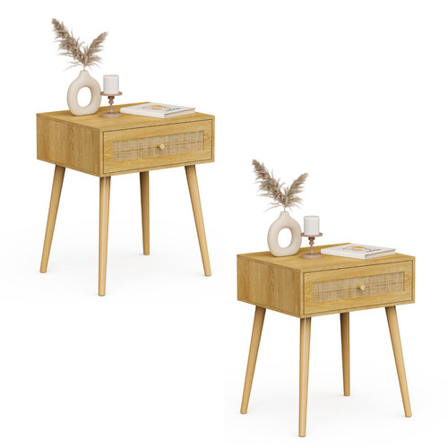 Bedside tables set rattan - tables,