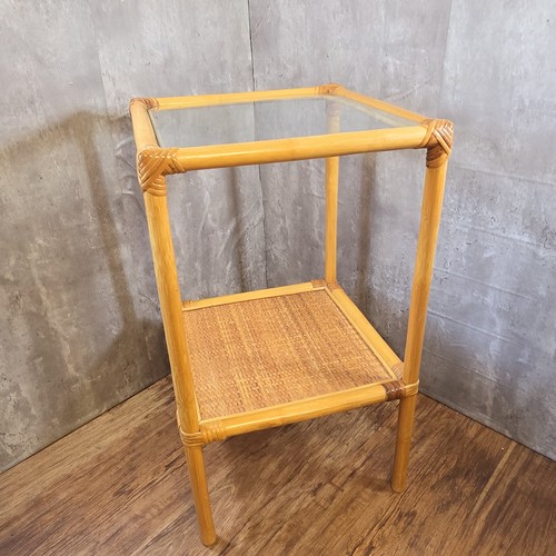 Square tier glass top bamboo - tier,