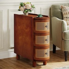 Solid Wood Side Table 3-Drawer
